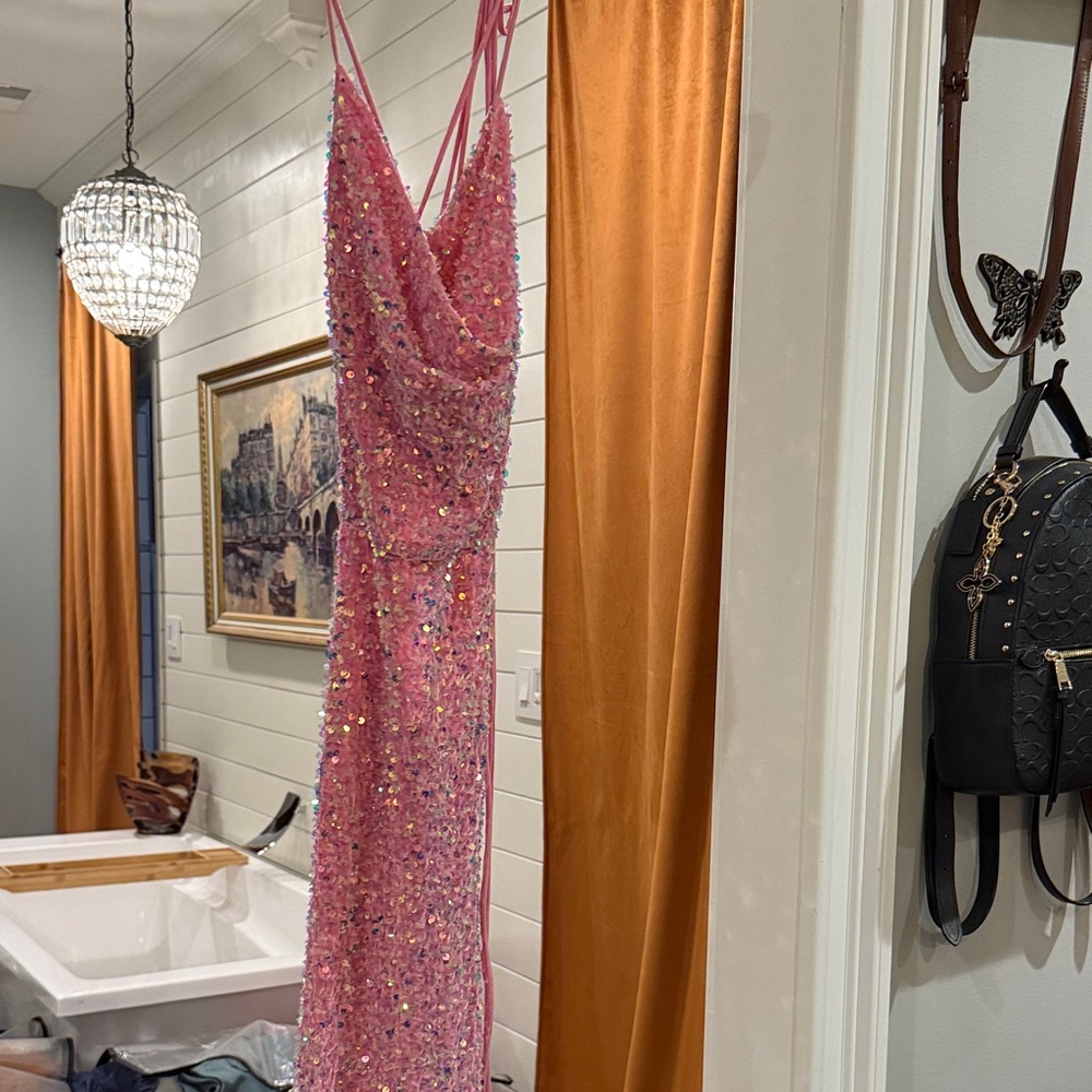 Lucy in the Sky Pink Sequin Glam Dress